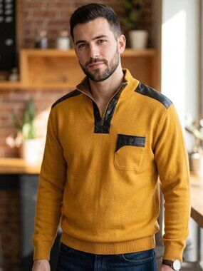 Red Ape Vintage-Style Quarter-Zip Sweater size XL NWOT